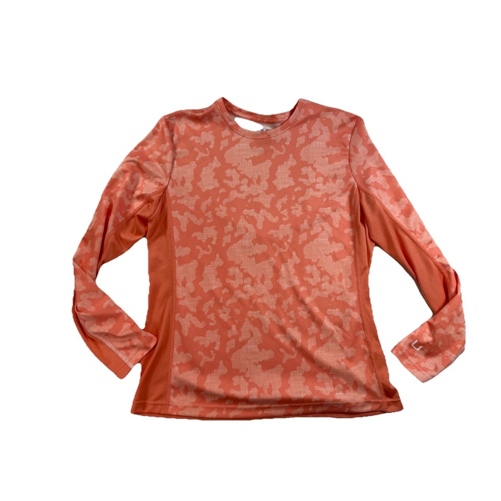 Huk Women's Icon X Running Lakes Camo L/S Orange Large Fishing Outdoors